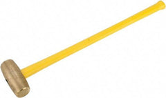 American Hammer - 12 Lb Head Nonsparking Hammer - 34" OAL, 31" Long Fiberglass Handle - Exact Tool & Supply