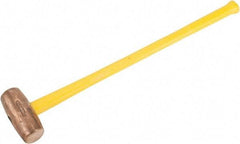American Hammer - 12 Lb Head Nonsparking Hammer - 34" OAL, 31" Long Fiberglass Handle - Exact Tool & Supply