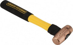 American Hammer - 1-1/2 Lb Head Nonsparking Mallet - 12" OAL, 11" Long Fiberglass Handle - Exact Tool & Supply