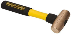 American Hammer - 2 Lb Head Nonsparking Mallet - 12" OAL, 11" Long Fiberglass Handle - Exact Tool & Supply