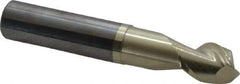 Accupro - 1/2", 5/8" LOC, 1/2" Shank Diam, 3" OAL, 2 Flute, Solid Carbide Square End Mill - Single End, ZrN Finish, Spiral Flute, 45° Helix, Centercutting, Right Hand Cut, Right Hand Flute - Exact Tool & Supply