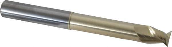 Accupro - 5/8", 3/4" LOC, 5/8" Shank Diam, 6" OAL, 2 Flute, Solid Carbide Square End Mill - Single End, ZrN Finish, Spiral Flute, 45° Helix, Centercutting, Right Hand Cut, Right Hand Flute - Exact Tool & Supply