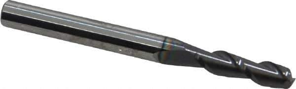 Accupro - 11/64", 5/8" LOC, 3/16" Shank Diam, 2" OAL, 2 Flute, Solid Carbide Square End Mill - Single End, AlTiN Finish, Spiral Flute, 40° Helix, Centercutting, Right Hand Cut, Right Hand Flute - Exact Tool & Supply