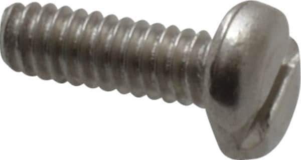 Value Collection - M2x0.40 Metric Coarse, 6mm Length Under Head Slotted Drive Machine Screw - Pan Head, Grade 18-8 & A2 Stainless Steel, Uncoated, Without Washer - Exact Tool & Supply