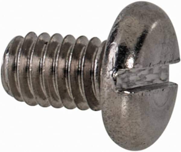 Value Collection - M2.5x0.45 Metric Coarse, 4mm Length Under Head Slotted Drive Machine Screw - Pan Head, Grade 18-8 & A2 Stainless Steel, Uncoated, Without Washer - Exact Tool & Supply