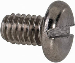 Value Collection - M2.5x0.45 Metric Coarse, 4mm Length Under Head Slotted Drive Machine Screw - Pan Head, Grade 18-8 & A2 Stainless Steel, Uncoated, Without Washer - Exact Tool & Supply
