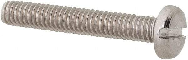 Value Collection - M2.5x0.45 Metric Coarse, 16mm Length Under Head Slotted Drive Machine Screw - Pan Head, Grade 18-8 & A2 Stainless Steel, Uncoated, Without Washer - Exact Tool & Supply