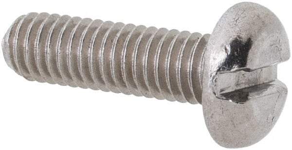 Value Collection - M3x0.50 Metric Coarse, 10mm Length Under Head Slotted Drive Machine Screw - Pan Head, Grade 18-8 & A2 Stainless Steel, Uncoated, Without Washer - Exact Tool & Supply