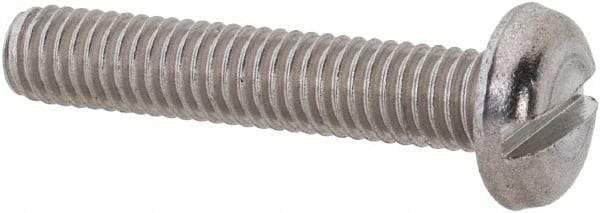 Value Collection - M3x0.50 Metric Coarse, 16mm Length Under Head Slotted Drive Machine Screw - Pan Head, Grade 18-8 & A2 Stainless Steel, Uncoated, Without Washer - Exact Tool & Supply