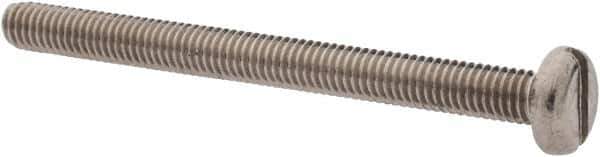 Value Collection - M3x0.50 Metric Coarse, 35mm Length Under Head Slotted Drive Machine Screw - Pan Head, Grade 18-8 & A2 Stainless Steel, Uncoated, Without Washer - Exact Tool & Supply