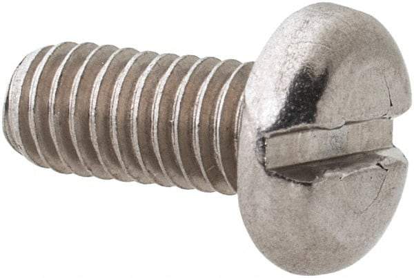 Value Collection - M3.5x0.60 Metric Coarse, 8mm Length Under Head Slotted Drive Machine Screw - Pan Head, Grade 18-8 & A2 Stainless Steel, Uncoated, Without Washer - Exact Tool & Supply