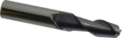 Accupro - 13/32", 1" LOC, 7/16" Shank Diam, 2-3/4" OAL, 2 Flute, Solid Carbide Square End Mill - Single End, AlTiN Finish, Spiral Flute, 40° Helix, Centercutting, Right Hand Cut, Right Hand Flute - Exact Tool & Supply