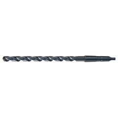 33/64 RHS / RHC HSS 118 Degree Notched Point Extra Length Taper Shank Drill - Steam Oxide - Exact Tool & Supply