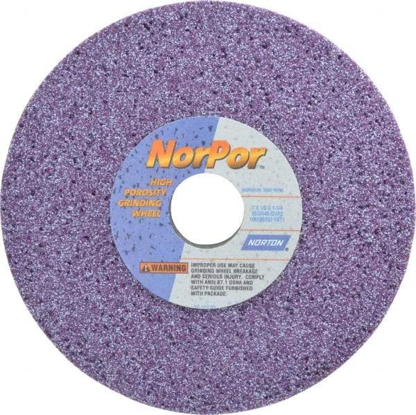 Norton - 7" Diam x 1-1/4" Hole x 1/2" Thick, G Hardness, 46 Grit Surface Grinding Wheel - Ceramic, Type 1, Coarse Grade, 3,600 Max RPM, Vitrified Bond, No Recess - Exact Tool & Supply