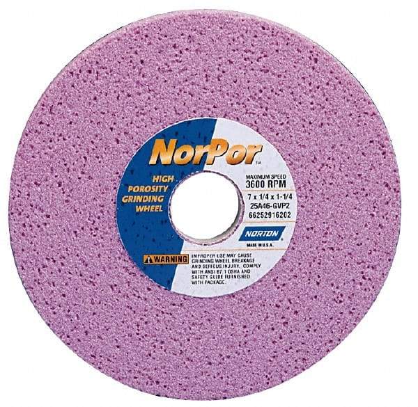 Norton - 14" Diam x 5" Hole x 2" Thick, H Hardness, 46 Grit Surface Grinding Wheel - Aluminum Oxide, Type 5, Coarse Grade, 2,320 Max RPM, Vitrified Bond, One-Side Recess - Exact Tool & Supply