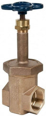 NIBCO - 2" Pipe, Class 300, Threaded Bronze Alloy Solid Wedge Rising Stem Gate Valve - 600 WOG, 300 WSP, Union Bonnet - Exact Tool & Supply