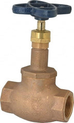 NIBCO - 1" Pipe, Threaded Ends, Bronze Integral Globe Valve - Bronze Disc, Screw-In Bonnet, 200 psi WOG, 125 psi WSP, Class 125 - Exact Tool & Supply