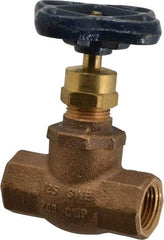 NIBCO - 1/2" Pipe, Threaded Ends, Bronze Integral Globe Valve - Bronze Disc, Screw-In Bonnet, 200 psi WOG, 125 psi WSP, Class 125 - Exact Tool & Supply