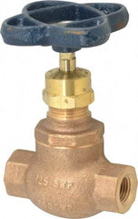 NIBCO - 1/4" Pipe, Threaded Ends, Bronze Integral Globe Valve - Bronze Disc, Screw-In Bonnet, 200 psi WOG, 125 psi WSP, Class 125 - Exact Tool & Supply