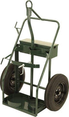 Harper Trucks - 800 Lb Capacity 60" OAH Cylinder Truck - Swept Back, Continuous Handle, Steel, Pneumatic Wheels - Exact Tool & Supply