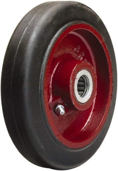Hamilton - 6 Inch Diameter x 1-1/2 Inch Wide, Rubber on Cast Iron Caster Wheel - 280 Lb. Capacity, 1-3/4 Inch Hub Length, 3/4 Inch Axle Diameter, Straight Roller Bearing - Exact Tool & Supply