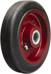 Hamilton - 6 Inch Diameter x 1-1/2 Inch Wide, Rubber on Cast Iron Caster Wheel - 280 Lb. Capacity, 1-3/4 Inch Hub Length, 3/4 Inch Axle Diameter, Straight Roller Bearing - Exact Tool & Supply