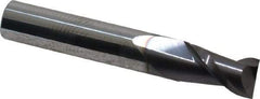 Accupro - 5/16", 1/2" LOC, 5/16" Shank Diam, 2" OAL, 2 Flute, Solid Carbide Square End Mill - Single End, AlTiN Finish, Spiral Flute, 40° Helix, Centercutting, Right Hand Cut, Right Hand Flute - Exact Tool & Supply