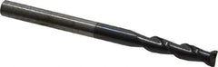 Accupro - 3/16", 3/4" LOC, 3/16" Shank Diam, 2-1/2" OAL, 2 Flute, Solid Carbide Square End Mill - Single End, AlTiN Finish, Spiral Flute, 40° Helix, Centercutting, Right Hand Cut, Right Hand Flute - Exact Tool & Supply