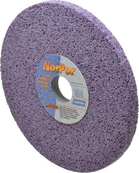 Norton - 8" Diam x 1-1/4" Hole x 1/2" Thick, H Hardness, 46 Grit Surface Grinding Wheel - Ceramic, Type 1, Coarse Grade, 3,600 Max RPM, Vitrified Bond, No Recess - Exact Tool & Supply