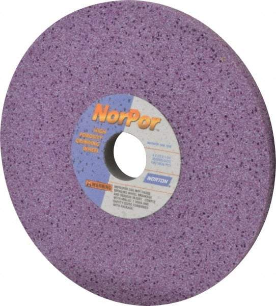 Norton - 8" Diam x 1-1/4" Hole x 1/2" Thick, G Hardness, 60 Grit Surface Grinding Wheel - Ceramic, Type 1, Medium Grade, 3,600 Max RPM, Vitrified Bond, No Recess - Exact Tool & Supply