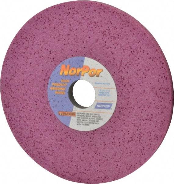 Norton - 8" Diam x 1-1/4" Hole x 1/2" Thick, H Hardness, 60 Grit Surface Grinding Wheel - Aluminum Oxide, Type 1, Medium Grade, 3,600 Max RPM, Vitrified Bond, No Recess - Exact Tool & Supply