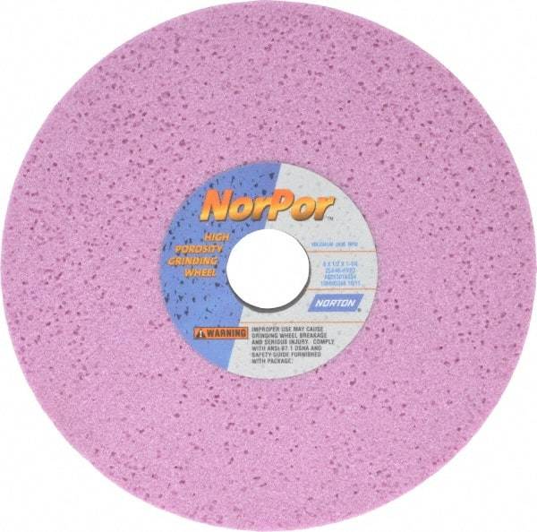 Norton - 8" Diam x 1-1/4" Hole x 1/2" Thick, H Hardness, 46 Grit Surface Grinding Wheel - Aluminum Oxide, Type 1, Coarse Grade, 3,600 Max RPM, Vitrified Bond, No Recess - Exact Tool & Supply