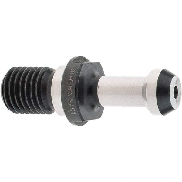 Iscar - BT40 Taper, M16x2 Thread, Standard Retention Knob - 2.3622" OAL, 0.5906" Knob Diam, 1.378" from Knob to Flange - Exact Tool & Supply