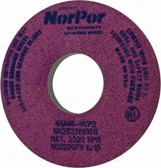 Norton - 14" Diam x 5" Hole x 1-1/2" Thick, H Hardness, 46 Grit Surface Grinding Wheel - Aluminum Oxide, Type 5, Coarse Grade, 2,320 Max RPM, Vitrified Bond, One-Side Recess - Exact Tool & Supply