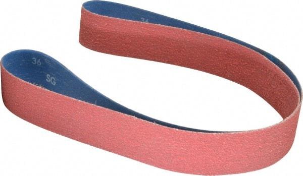 Norton - 2" Wide x 60" OAL, 36 Grit, Ceramic Abrasive Belt - Ceramic, Very Coarse, Coated, Y Weighted Cloth Backing, Series R981 - Exact Tool & Supply