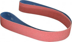 Norton - 2" Wide x 60" OAL, 36 Grit, Ceramic Abrasive Belt - Ceramic, Very Coarse, Coated, Y Weighted Cloth Backing, Series R981 - Exact Tool & Supply