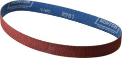 Norton - 1" Wide x 24" OAL, 50 Grit, Ceramic Abrasive Belt - Ceramic, Coarse, Coated, Y Weighted Cloth Backing, Series R981 - Exact Tool & Supply