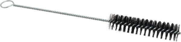 Weiler - 4" Long x 1" Diam Nylon Tube Brush - Single Spiral, 12-1/4" OAL, 0.014" Filament Diam, 5/32" Shank Diam - Exact Tool & Supply