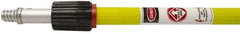 Weiler - 72 to 144" Long x 7/8" Diam Metal Handle for Vehicle Wash Brushes, Wall Brushes & Window Brushes - Yellow, Telescoping - Exact Tool & Supply
