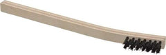 Weiler - 3 Rows x 7 Columns Nylon Scratch Brush - 7-1/2" OAL, 1/2" Trim Length, Wood Curved Handle - Exact Tool & Supply