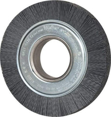 Weiler - 6" OD, 2" Arbor Hole, Crimped Nylon Wheel Brush - 1" Face Width, 1-1/4" Trim Length, 0.022" Filament Diam, 3,600 RPM - Exact Tool & Supply