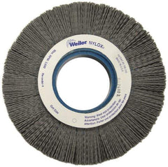 Weiler - 6" OD, 2" Arbor Hole, Crimped Nylon Wheel Brush - 1" Face Width, 1-1/4" Trim Length, 0.06" Filament Diam, 3,600 RPM - Exact Tool & Supply