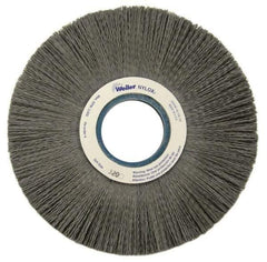 Weiler - 8" OD, 2" Arbor Hole, Crimped Nylon Wheel Brush - 1" Face Width, 2-1/4" Trim Length, 0.018" Filament Diam, 3,600 RPM - Exact Tool & Supply