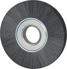 Weiler - 8" OD, 2" Arbor Hole, Crimped Nylon Wheel Brush - 1" Face Width, 2-1/4" Trim Length, 0.022" Filament Diam, 3,600 RPM - Exact Tool & Supply