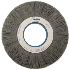 Weiler - 10" OD, 2" Arbor Hole, Crimped Nylon Wheel Brush - 1" Face Width, 3" Trim Length, 0.035" Filament Diam, 3,600 RPM - Exact Tool & Supply