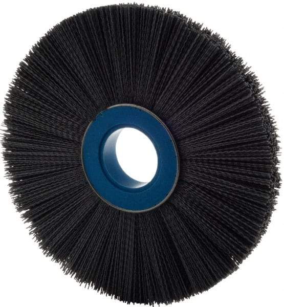 Weiler - 10" OD, 2" Arbor Hole, Crimped Nylon Wheel Brush - 1" Face Width, 3" Trim Length, 0.04" Filament Diam, 3,600 RPM - Exact Tool & Supply