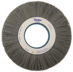 Weiler - 10" OD, 2" Arbor Hole, Crimped Nylon Wheel Brush - 1" Face Width, 3" Trim Length, 0.04" Filament Diam, 3,600 RPM - Exact Tool & Supply