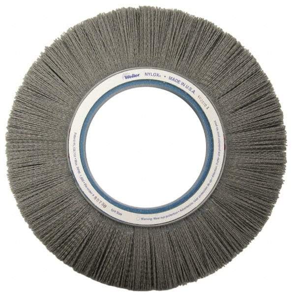 Weiler - 12" OD, Crimped Nylon Wheel Brush - 1-1/8" Face Width, 2-3/4" Trim Length, 0.04" Filament Diam, 1,800 RPM - Exact Tool & Supply