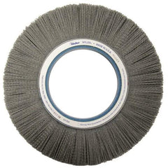 Weiler - 12" OD, Crimped Nylon Wheel Brush - 1-1/8" Face Width, 2-3/4" Trim Length, 0.04" Filament Diam, 1,800 RPM - Exact Tool & Supply