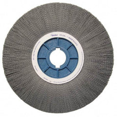Weiler - 14" OD, 2" Arbor Hole, Crimped Nylon Wheel Brush - 1-1/8" Face Width, 3-3/4" Trim Length, 0.04" Filament Diam, 1,800 RPM - Exact Tool & Supply